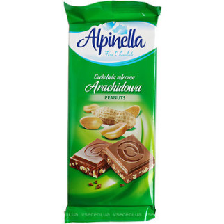 Польський молочний шоколад Alpinella Arachidowa з арахісом, 100 г - Інтернет-магазин спільних покупок ToGether
