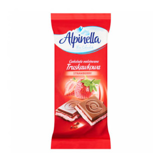 Шоколад Alpinella Strawberry молочний з полуничною начинкою, 100 г, Польща - Інтернет-магазин спільних покупок ToGether