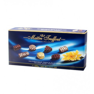 Шоколадні цукерки у коробці Maitre Truffout Pralines, 400 г, Австрія, Праліне, сині - Інтернет-магазин спільних покупок ToGether