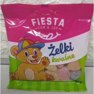 Цукерки желейні кислі Fiesta Zelki Kwasne, 80 г, жувальні цукерки, Польща - Інтернет-магазин спільних покупок ToGether