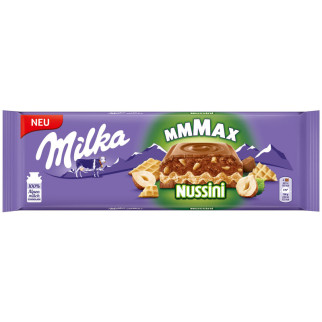 Шоколад молочний з фундуком, горіховою начинкою і печивом (вафля) Milka Nussini, 270 г Швейцарія - Інтернет-магазин спільних покупок ToGether