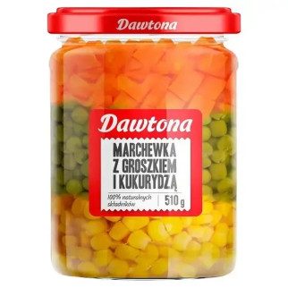 Мікс овочів (кукурудзики, горошок, морква) консервовані Dawtona 510г скло, Польща, салат мікс, суміш овочів - Інтернет-магазин спільних покупок ToGether