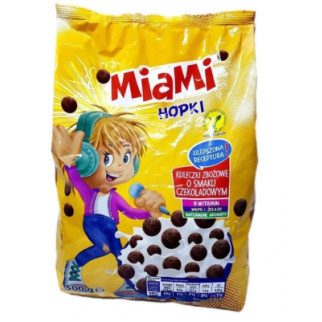 Шоколадні пластівці сухий сніданок Hopki MIAMI, 500 г, Польща, холки, кульки шоколадні швидкого приготування - Інтернет-магазин спільних покупок ToGether