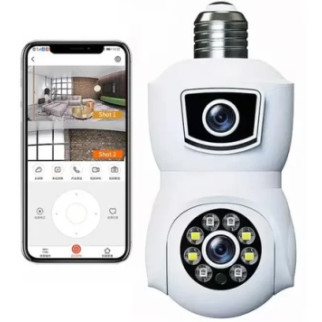 Камера відеонагляду IP Wi-Fi-камера V380-E27 два незалежних об'єктива 2MPx+2MPx (V380 APP) - Інтернет-магазин спільних покупок ToGether