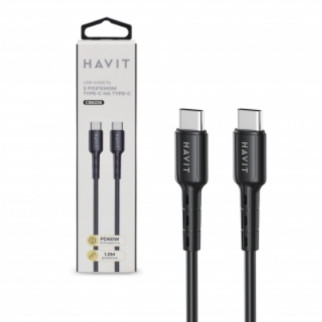 Кабель USB PD Type-C/Type-C Havit HV-CB6235 3,0A 1м чорний - Інтернет-магазин спільних покупок ToGether