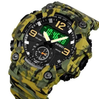 Годинник наручний чоловічий SKMEI 1965CMGN CAMO GREEN, військовий чоловічий наручний годинник зелений. Колір: камуфляж - Інтернет-магазин спільних покупок ToGether