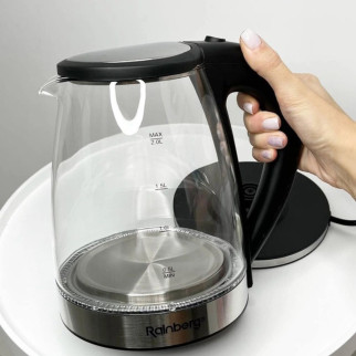 Електричний скляний чайник Rainberg RB-2250 з LED підсвічуванням 2200 Вт 1.8л, хороший електро чайник - Інтернет-магазин спільних покупок ToGether