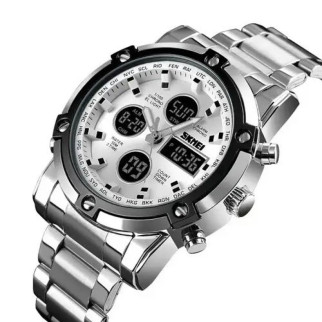Годинник наручний чоловічий SKMEI 1389SI SILVER, брендовий чоловічий годинник. Колір: срібний - Інтернет-магазин спільних покупок ToGether
