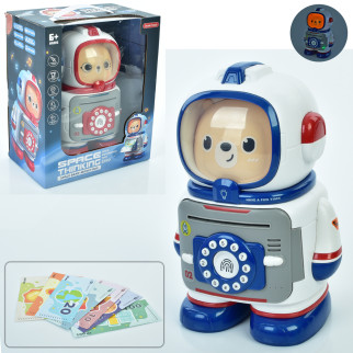 Скарбничка космонавт, 24-16-12см, сейф з кодом, затягує купюри, звук, світло, 2 кольори,на бат, в кор-ці, 24-29-15см /12/ - Інтернет-магазин спільних покупок ToGether