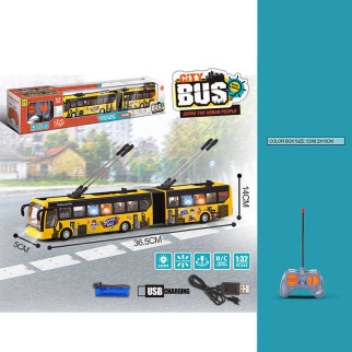 Р/к тролейбус підсвічування, масштаб 1:32, пульт 27 mhz, акумулятор 3. 7 v, рухомі елементи, в коробці - Інтернет-магазин спільних покупок ToGether