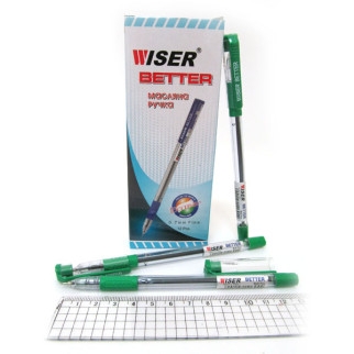 Ручка масляна wiser "better" 0,7 мм з грипом зелена 12 шт.(в упаковці) | better-gr - Інтернет-магазин спільних покупок ToGether