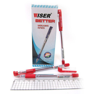 Ручка масляна wiser "better" 0,7 мм з грипом червона 12 шт.(в упаковці) - Інтернет-магазин спільних покупок ToGether