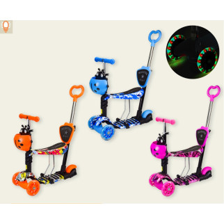 Самокат дитячий 4-х коліс. 5 в 1, mix 5 кольорів, колеса pu зі світлом - Інтернет-магазин спільних покупок ToGether
