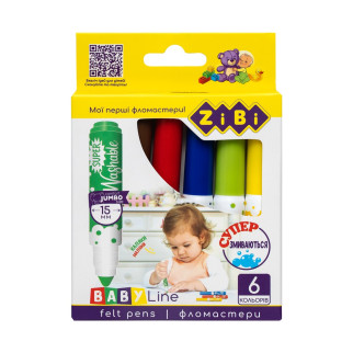 Фломастери, 6 кол. Superwashable, super jumbo, baby line | ZB.2816 - Інтернет-магазин спільних покупок ToGether