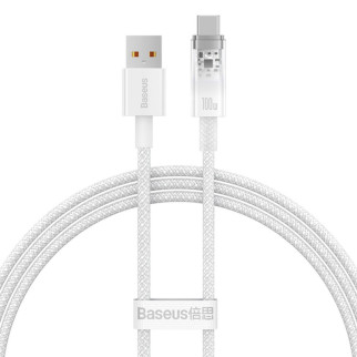 Дата кабель Baseus Explorer USB to Type-C 100W with Smart Temperature Control (1m) (CATS01040) White - Інтернет-магазин спільних покупок ToGether