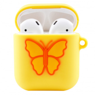 Чохол для AirPods силіконовий з метеликом жовтий - Інтернет-магазин спільних покупок ToGether