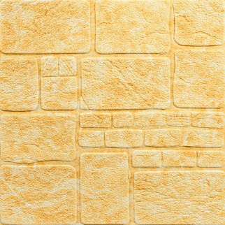 Самоклеюча декоративна 3D панель камінь жовтий мармур 700х700х6мм (152) SW-00000220 - Інтернет-магазин спільних покупок ToGether