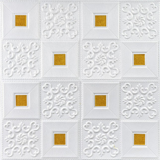 Самоклеюча декоративна настінно-стельова 3D панель фігури з золотом 700х700х5мм (314) SW-00000755 - Інтернет-магазин спільних покупок ToGether