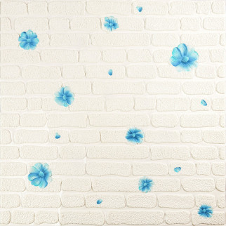 Панель стінова 3D 700х700х4мм блакитні квіти (D) SW-00001977 - Інтернет-магазин спільних покупок ToGether