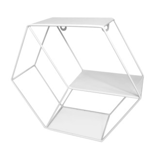 Полка настінна стальний білий шестикутник 290*255*100мм (D) SW-00001637 - Інтернет-магазин спільних покупок ToGether