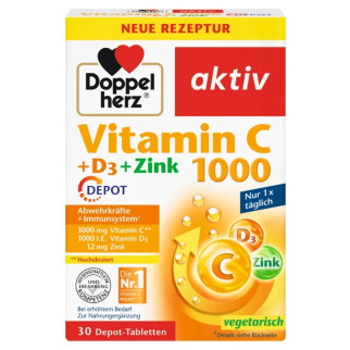 Імунний комплекс Доппельгерц Вітамін С 1000 мг. + D3 1000 м.о. + Цинк Doppelherz Vitamin C 1000 + D3 + Zink - Інтернет-магазин спільних покупок ToGether