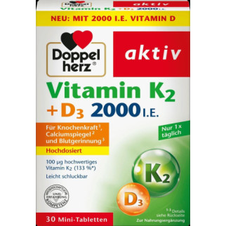 Вітаміни Doppelherz Vitamin K2 + Vitamin D3 2500 I. E. Доппельгерц Вітамін К2 + Вітамін D3 2500 МО - Інтернет-магазин спільних покупок ToGether