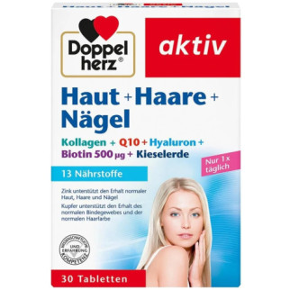 Комплекс для здоров'я шкіри, волосся та нігтів від Доппельгерц Doppelherz Kollagen+Biotin+Hyaluron+Q10+Кремній - Інтернет-магазин спільних покупок ToGether