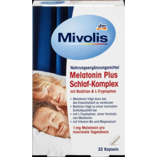 Капсули Mivolis Міволіс для покращення сну; Мелатонін з екстрактом кореня валеріани, магнієм, вітаміном B6 - Інтернет-магазин спільних покупок ToGether