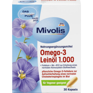 Капсули олії льону Mivolis Omega -3 Leinöl 1000 mg. Омега 3 1000 мг. лляне масло - Інтернет-магазин спільних покупок ToGether