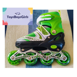 Ролики дитячі "Happy" 5656 - зелені - розмір (34-38 & 39-43) - колеса з підсвіткою / ролики детские - Інтернет-магазин спільних покупок ToGether