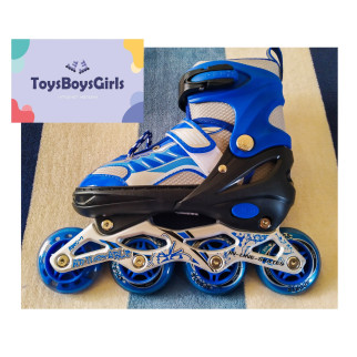 Ролики дитячі "Happy" 10101 - сині - розмір (34-38) - колеса з підсвіткою / ролики детские - Інтернет-магазин спільних покупок ToGether