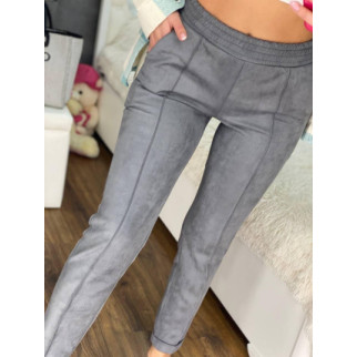 Стильні жіночі замшеві штани бежеві зі стрілками штани з кишенями із замші на гумці штани 48-50 розмір - Інтернет-магазин спільних покупок ToGether