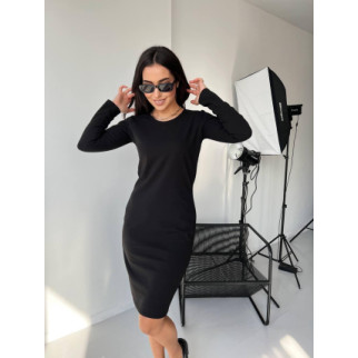 Класична приталена жіноча сукня чорна з довгим рукавом трикотажна сукня жіноча 40-42 44-46 розмір - Інтернет-магазин спільних покупок ToGether