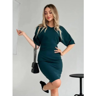 Ошатна елегантна коктейльна сукня жіноча облягаюча з широким рукавом смарагдова плаття 40 42 44 46 розмір - Інтернет-магазин спільних покупок ToGether
