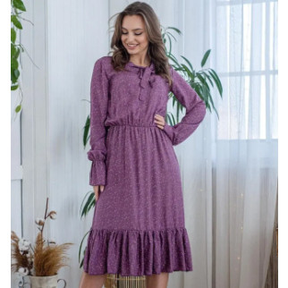 Літні сукні жіноча з довгим рукавом вільна сукня в дрібну квіточку бузкова жіноча сукня міді - Інтернет-магазин спільних покупок ToGether