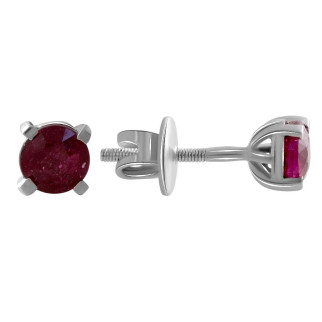 Срібні сережки з натуральним рубіном витончені жіночі сережки гвоздики пусети зі срібла з червоним каменем кульчики - Інтернет-магазин спільних покупок ToGether
