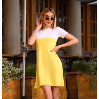Легка літня сукня з коротким рукавом жовта міні сукня розширена донизу жіноча сукня на літо - Інтернет-магазин спільних покупок ToGether