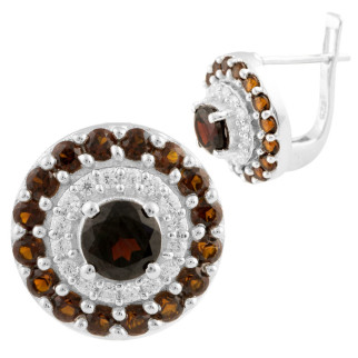 Вишукані срібні сережки з натуральним гранатом круглі жіночі сережки зі срібла серги з англійським замком - Інтернет-магазин спільних покупок ToGether