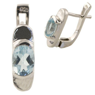 Стильні ніжні срібні сережки з натуральним топазом жіночі сережки зі срібла серги з англійським замком - Інтернет-магазин спільних покупок ToGether