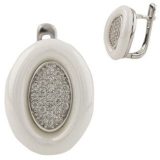 Срібні сережки з керамікою (1220856) - Інтернет-магазин спільних покупок ToGether