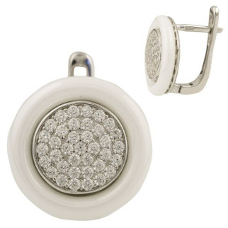 Срібні сережки з керамікою (1429860) - Інтернет-магазин спільних покупок ToGether