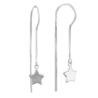 Стильні срібні сережки без каміння із зірочкою продівка висячі жіночі сережки зі срібла - Інтернет-магазин спільних покупок ToGether