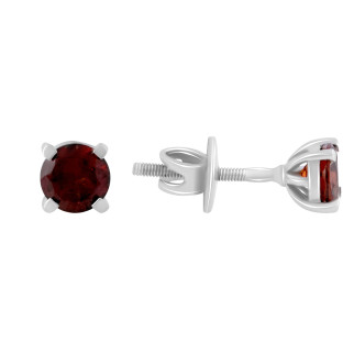 Срібні сережки з натуральним гранатом маленькі жіночі серги гвоздики пусети зі срібла з червоним каменем кульчики - Інтернет-магазин спільних покупок ToGether