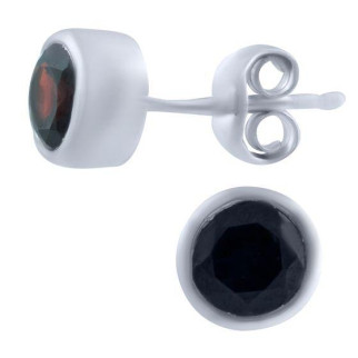 Срібні сережки з натуральним гранатом витончені жіночі сережки гвоздики пусети зі срібла з темним каменем кульчики - Інтернет-магазин спільних покупок ToGether