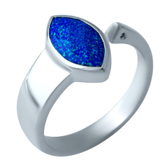 Срібна обручка жіноча з синім опалом перстень каблучка зі срібла 925 проби розмір 17.5 - Інтернет-магазин спільних покупок ToGether