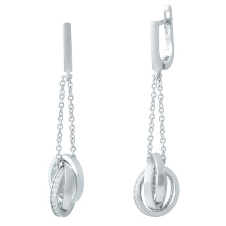 Срібні сережки з фіанітами (1947135) - Інтернет-магазин спільних покупок ToGether