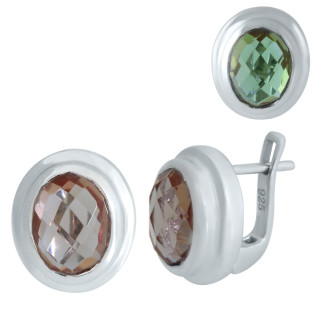 Ніжні срібні сережки з султанітом стильні жіночі сережки зі срібла з каменем серги з англійським замком - Інтернет-магазин спільних покупок ToGether