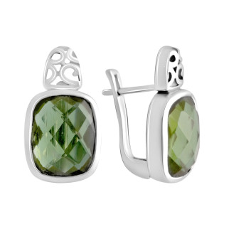 Модні срібні сережки з султанітом стильні жіночі сережки зі срібла з каменем серги з англійським замком - Інтернет-магазин спільних покупок ToGether