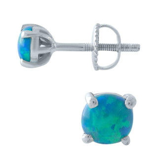 Сучасні срібні сережки з опалом жіночі серги гвоздики пусети зі срібла з блакитним каменем кульчики - Інтернет-магазин спільних покупок ToGether