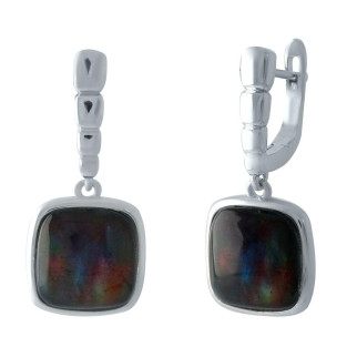 Стильні срібні сережки підвіски зі штучним амолітом жіночі сережки зі срібла серги з англійським замком - Інтернет-магазин спільних покупок ToGether